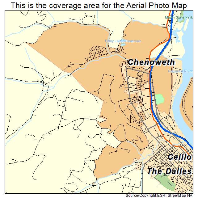 Chenoweth, OR location map 