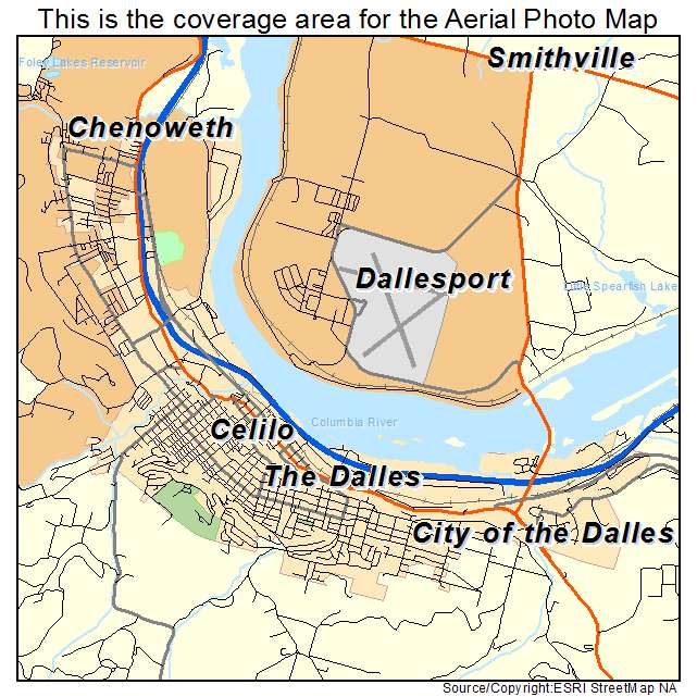 City of The Dalles, OR location map 