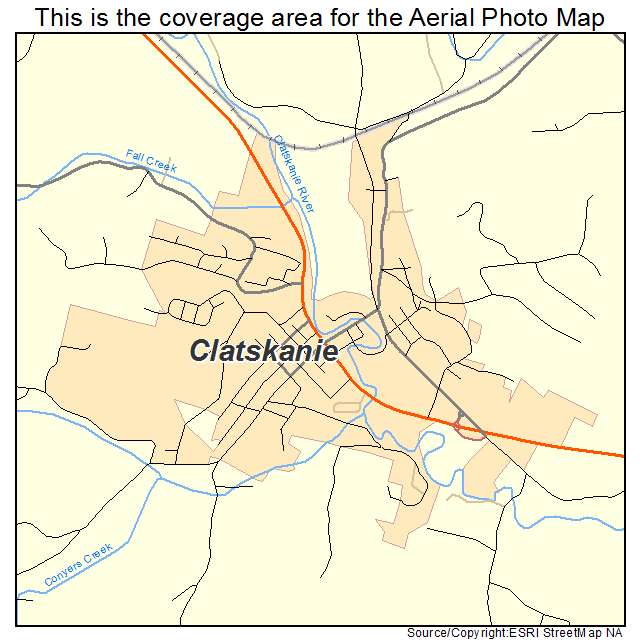 Clatskanie, OR location map 