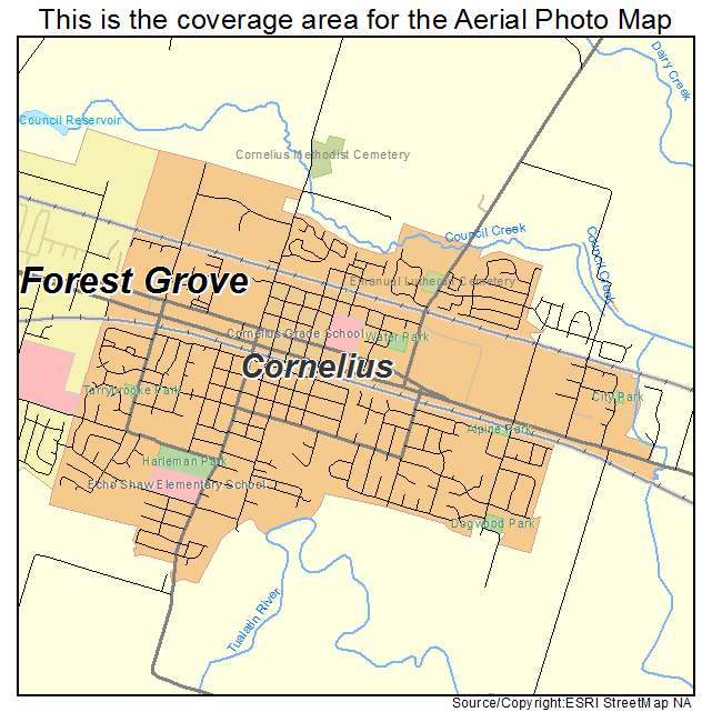 Cornelius, OR location map 