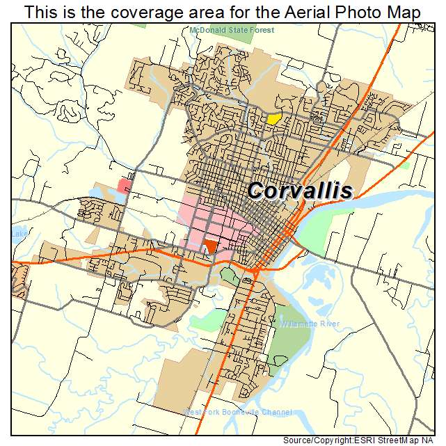 Corvallis, OR location map 