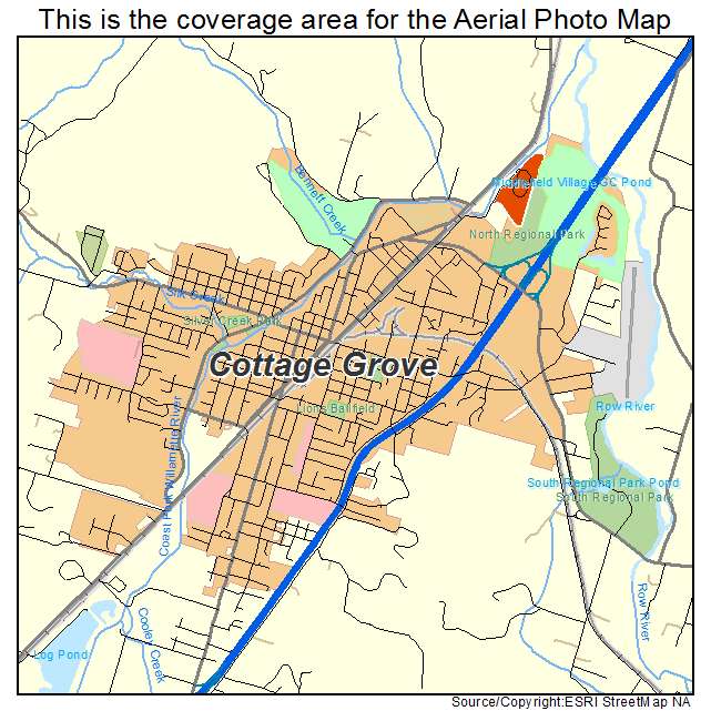 Aerial Photography Map Of Cottage Grove Or Oregon