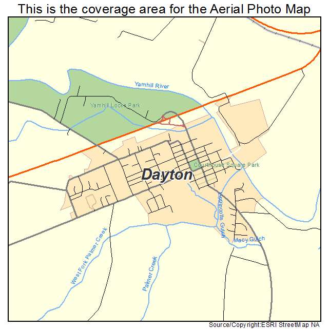 Dayton, OR location map 