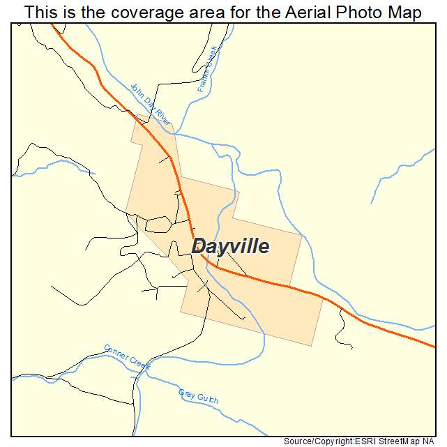 Dayville, OR location map 