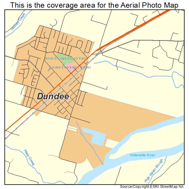 Dundee, OR location map 