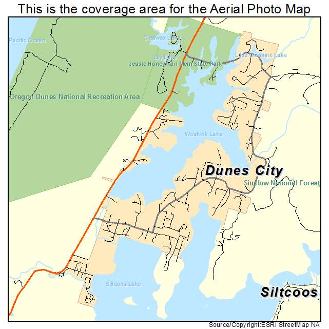 Dunes City, OR location map 