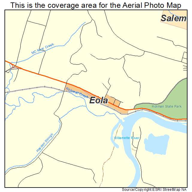 Eola, OR location map 