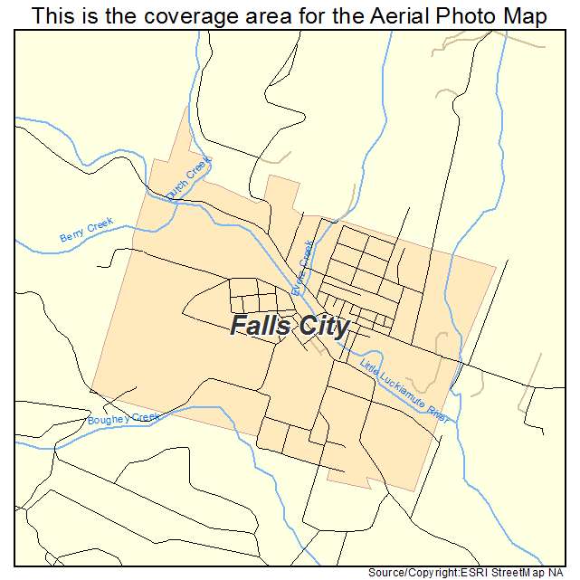 Falls City, OR location map 