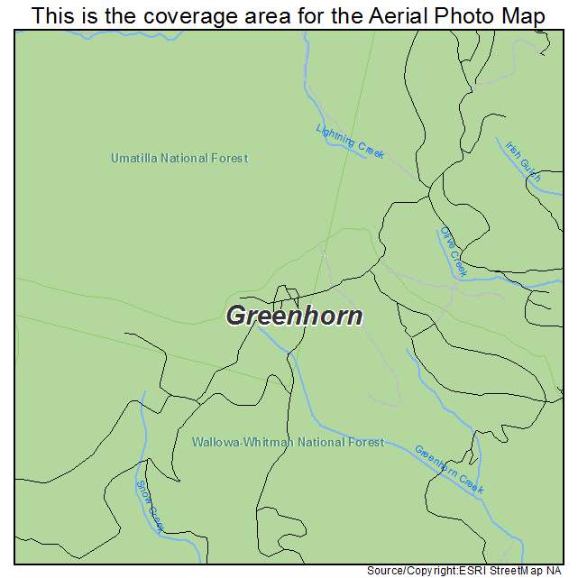 Greenhorn, OR location map 