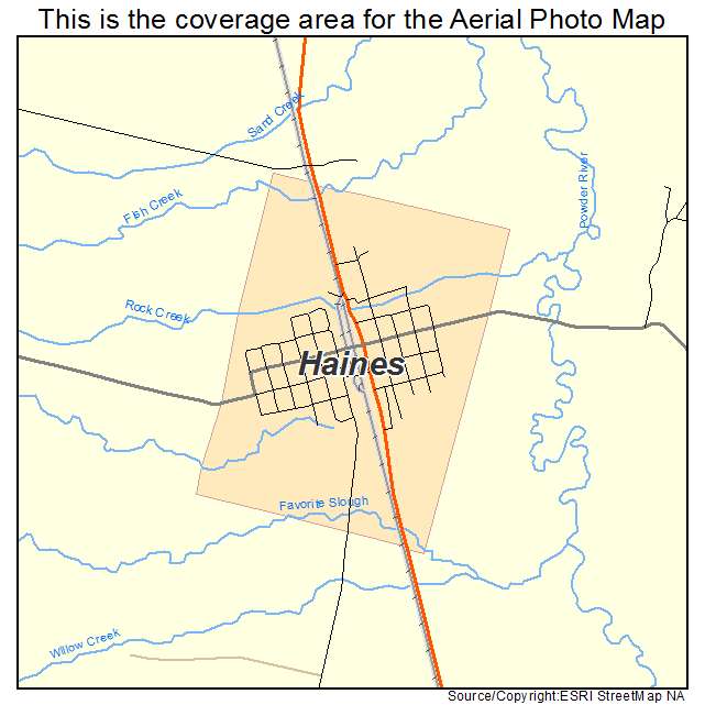 Haines, OR location map 