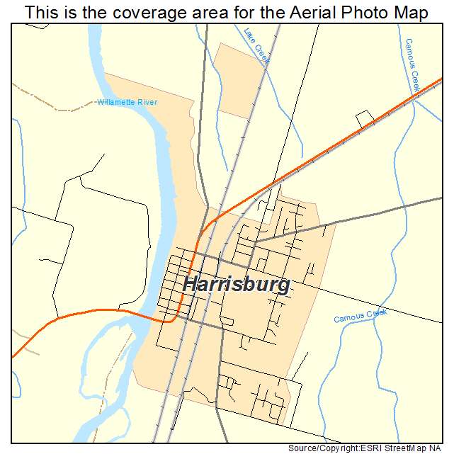 Harrisburg, OR location map 
