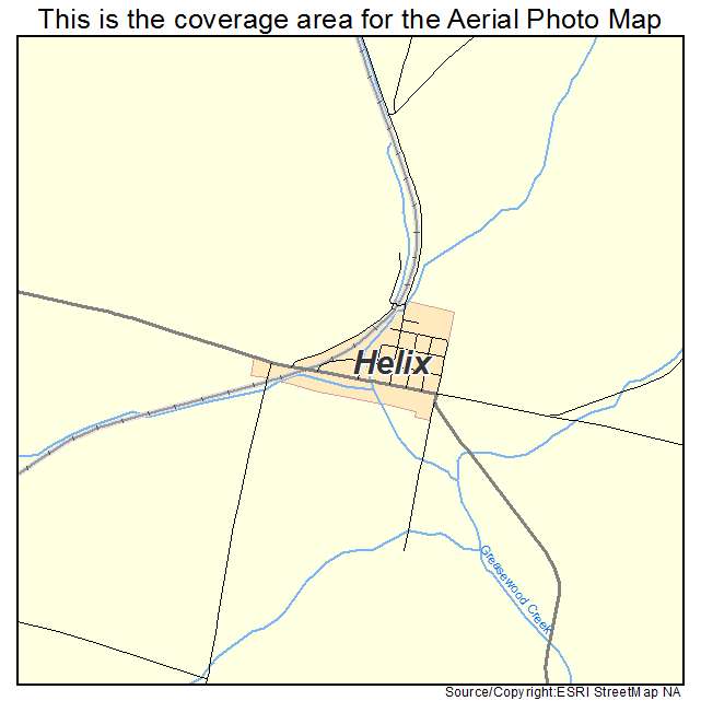 Helix, OR location map 