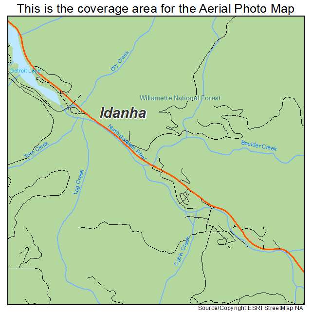 Idanha, OR location map 