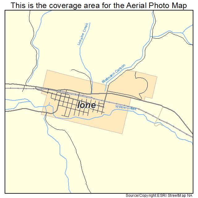 Ione, OR location map 