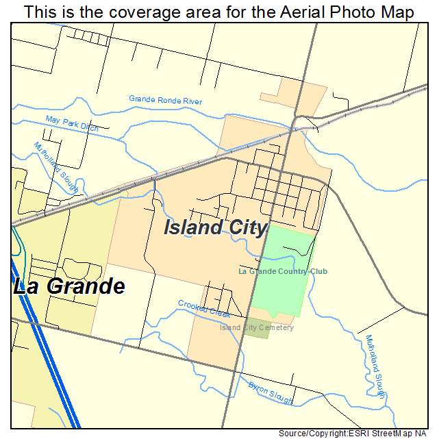 Island City, OR location map 