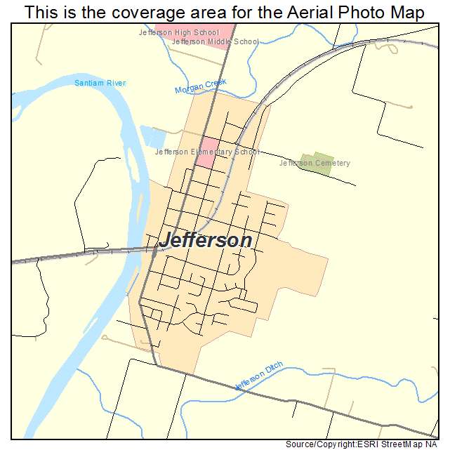 Jefferson, OR location map 