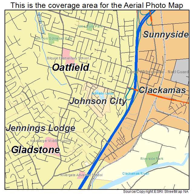 Johnson City, OR location map 