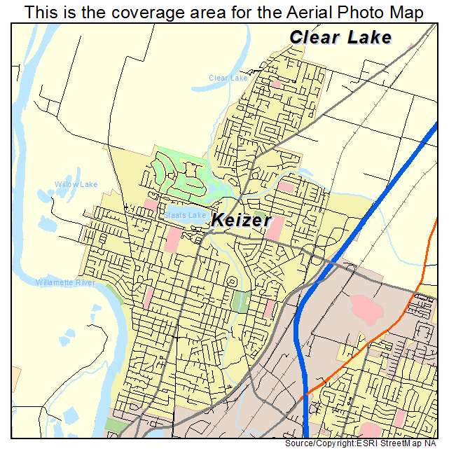 Keizer, OR location map 