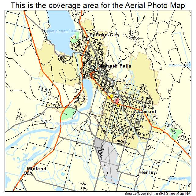 Klamath Falls, OR location map 