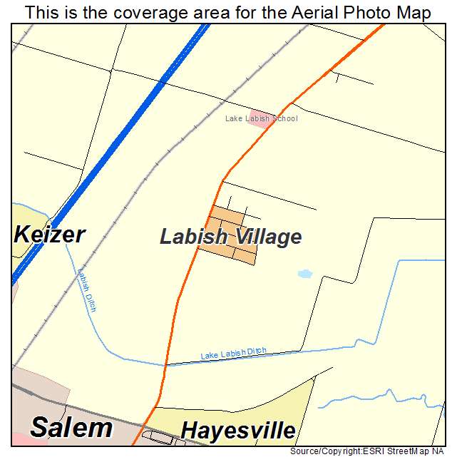Labish Village, OR location map 