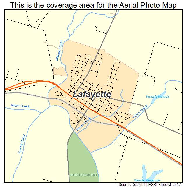 Lafayette, OR location map 
