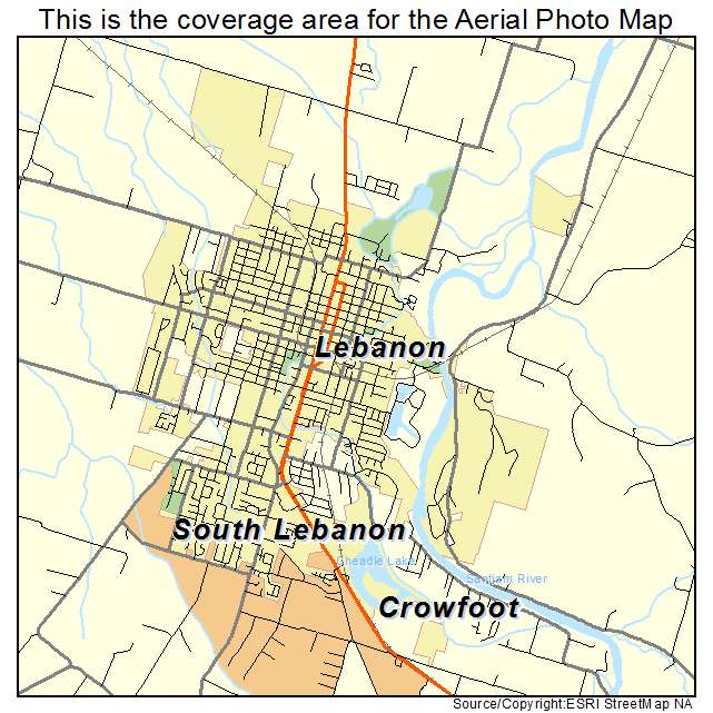 Lebanon, OR location map 