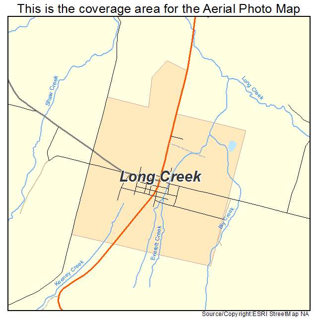 Long Creek, OR location map 