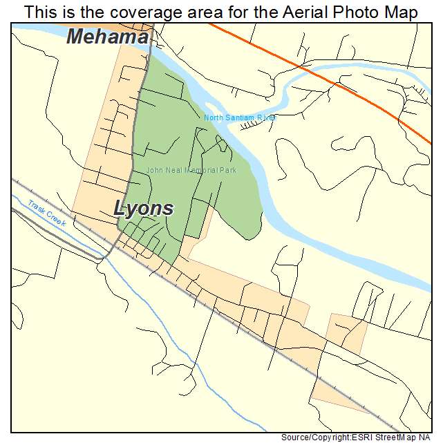 Lyons, OR location map 