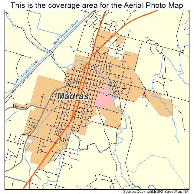 Madras, OR location map 