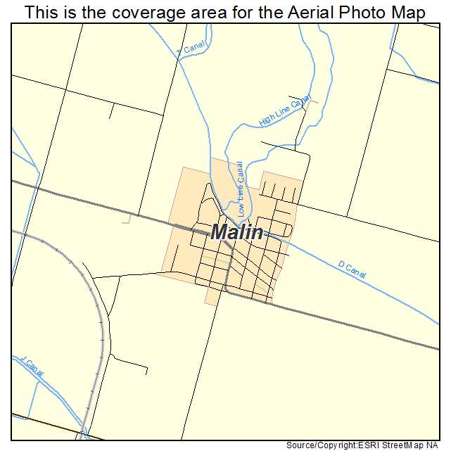 Malin, OR location map 