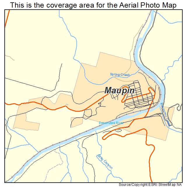 Maupin, OR location map 