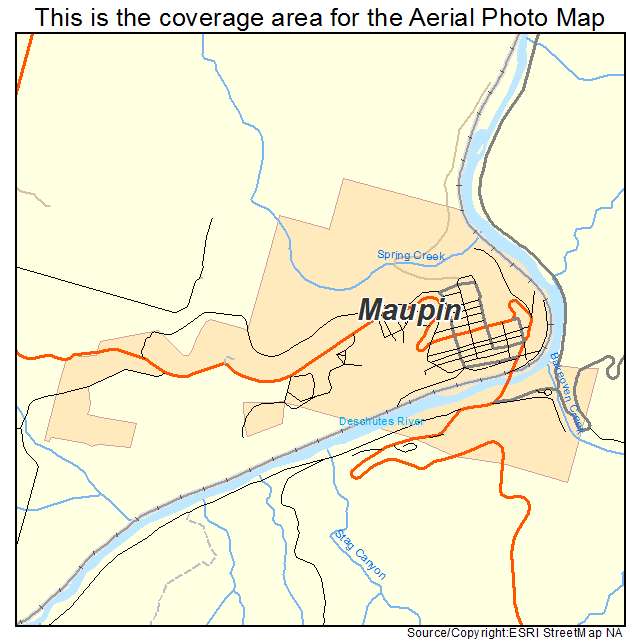Maupin, OR location map 