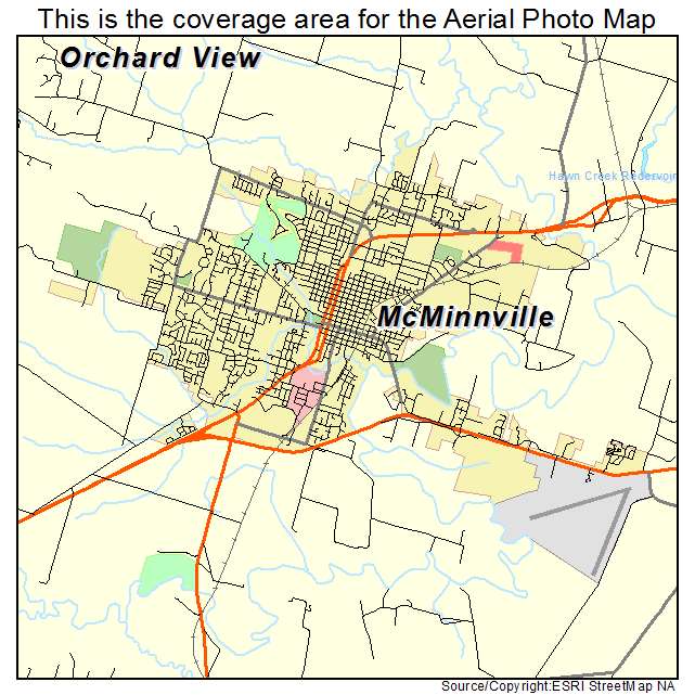 Aerial Photography Map of McMinnville, OR Oregon