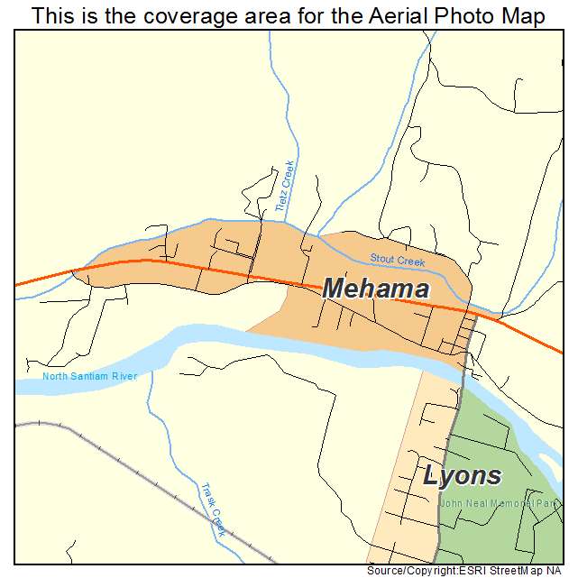 Mehama, OR location map 