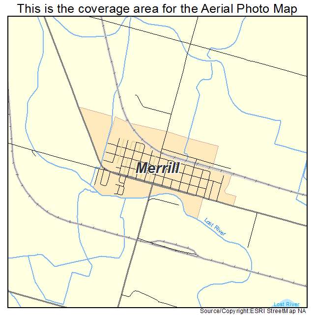 Merrill, OR location map 