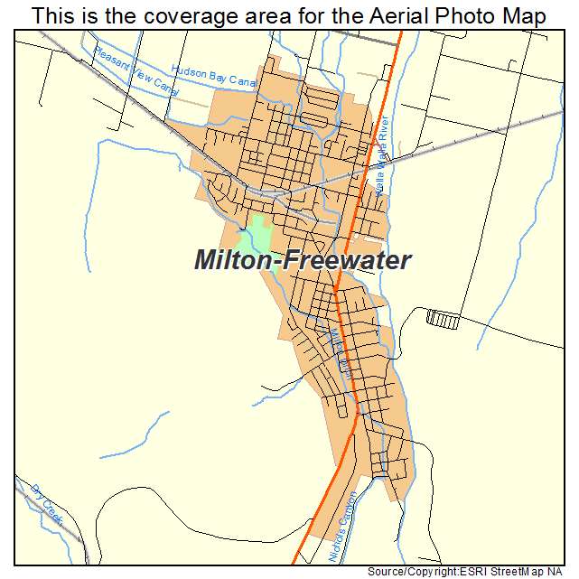 Milton Freewater, OR location map 