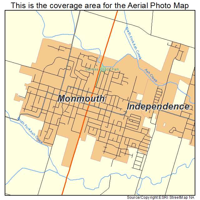 Monmouth, OR location map 