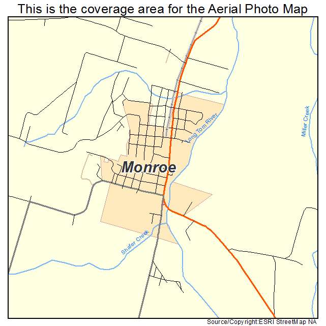 Monroe, OR location map 