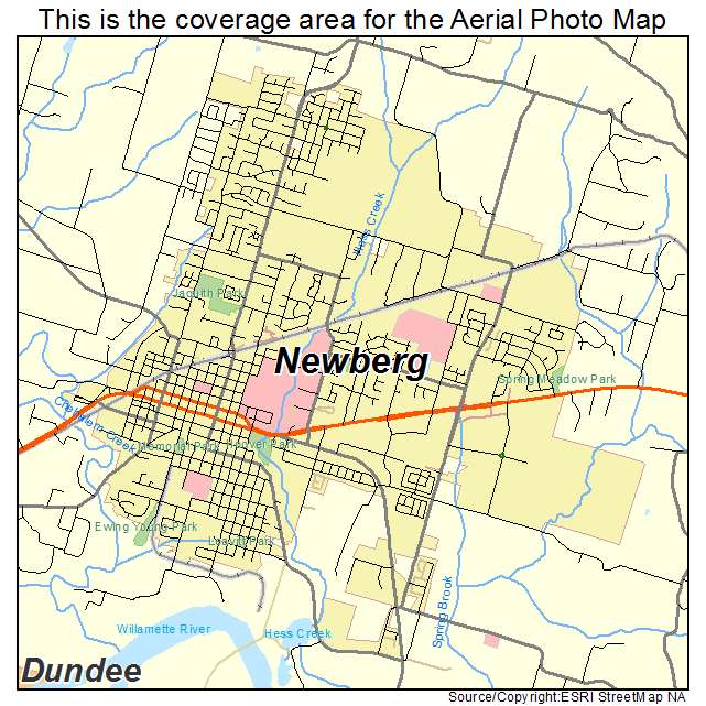 Newberg, OR location map 