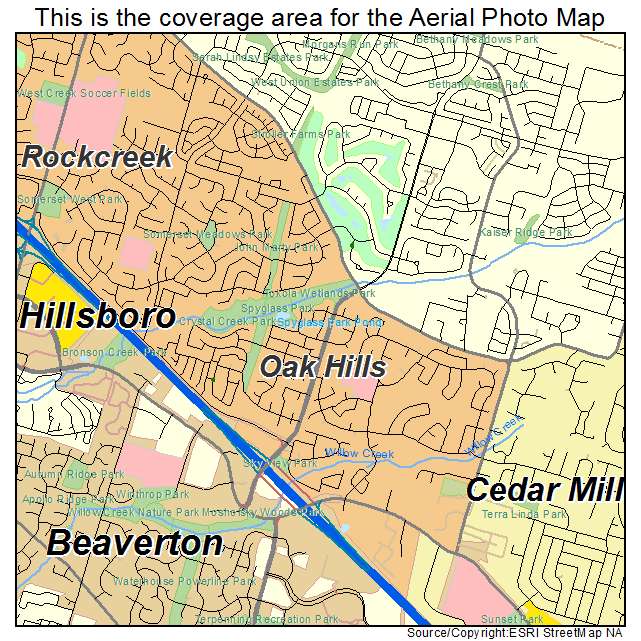 Oak Hills, OR location map 