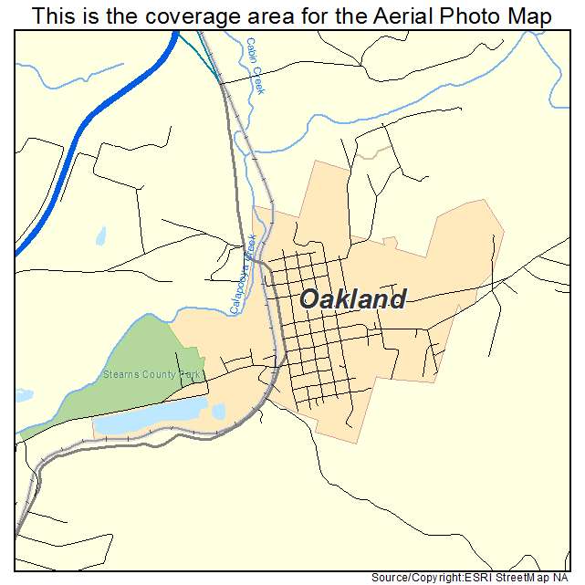 Oakland, OR location map 