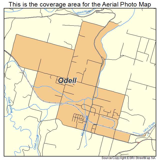 Odell, OR location map 