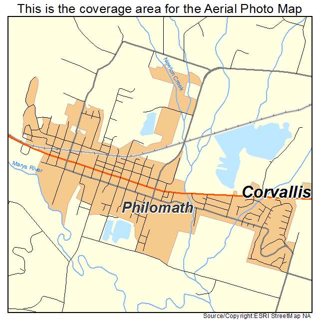 Philomath, OR location map 
