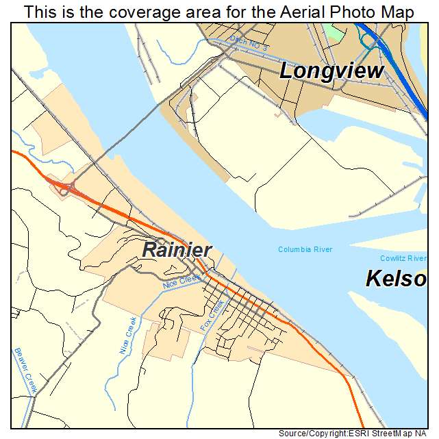 Rainier, OR location map 