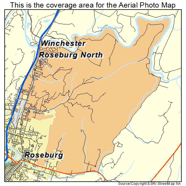 Roseburg North, OR location map 