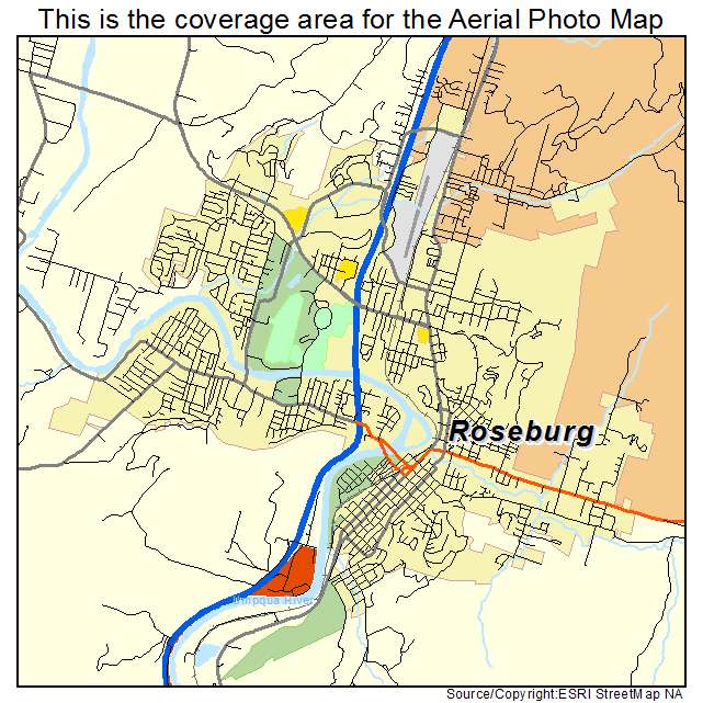 Roseburg, OR location map 