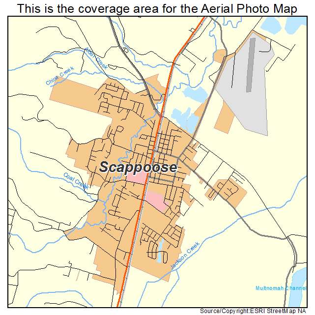 Scappoose, OR location map 