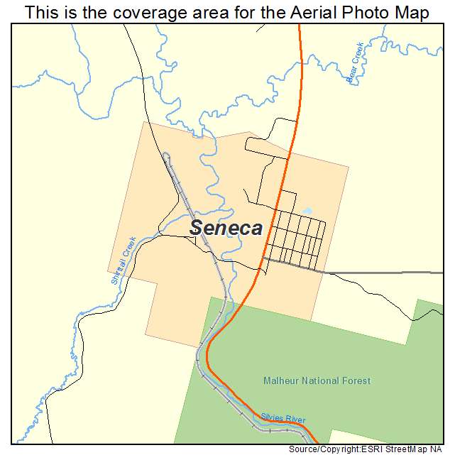 Seneca, OR location map 