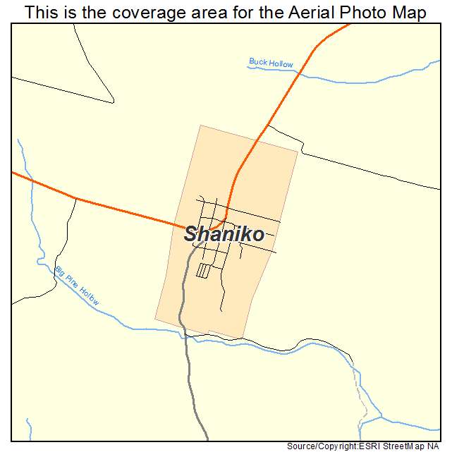 Shaniko, OR location map 