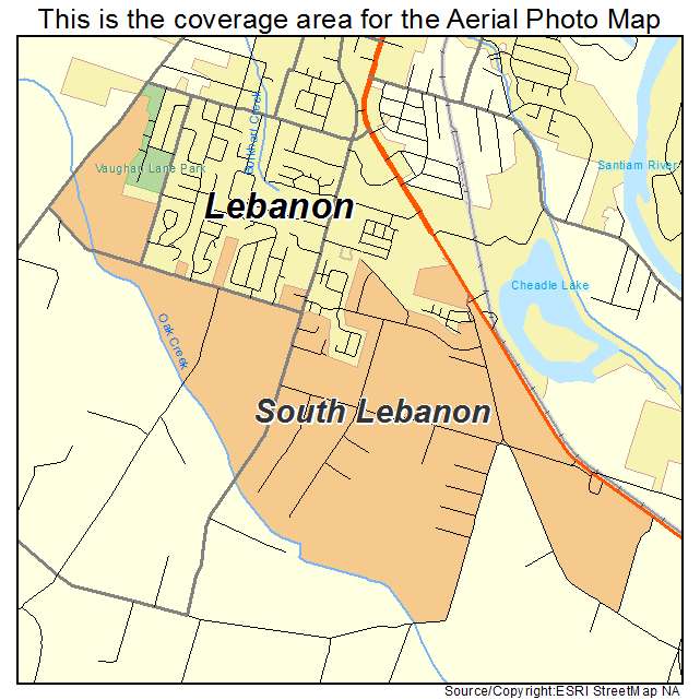 South Lebanon, OR location map 